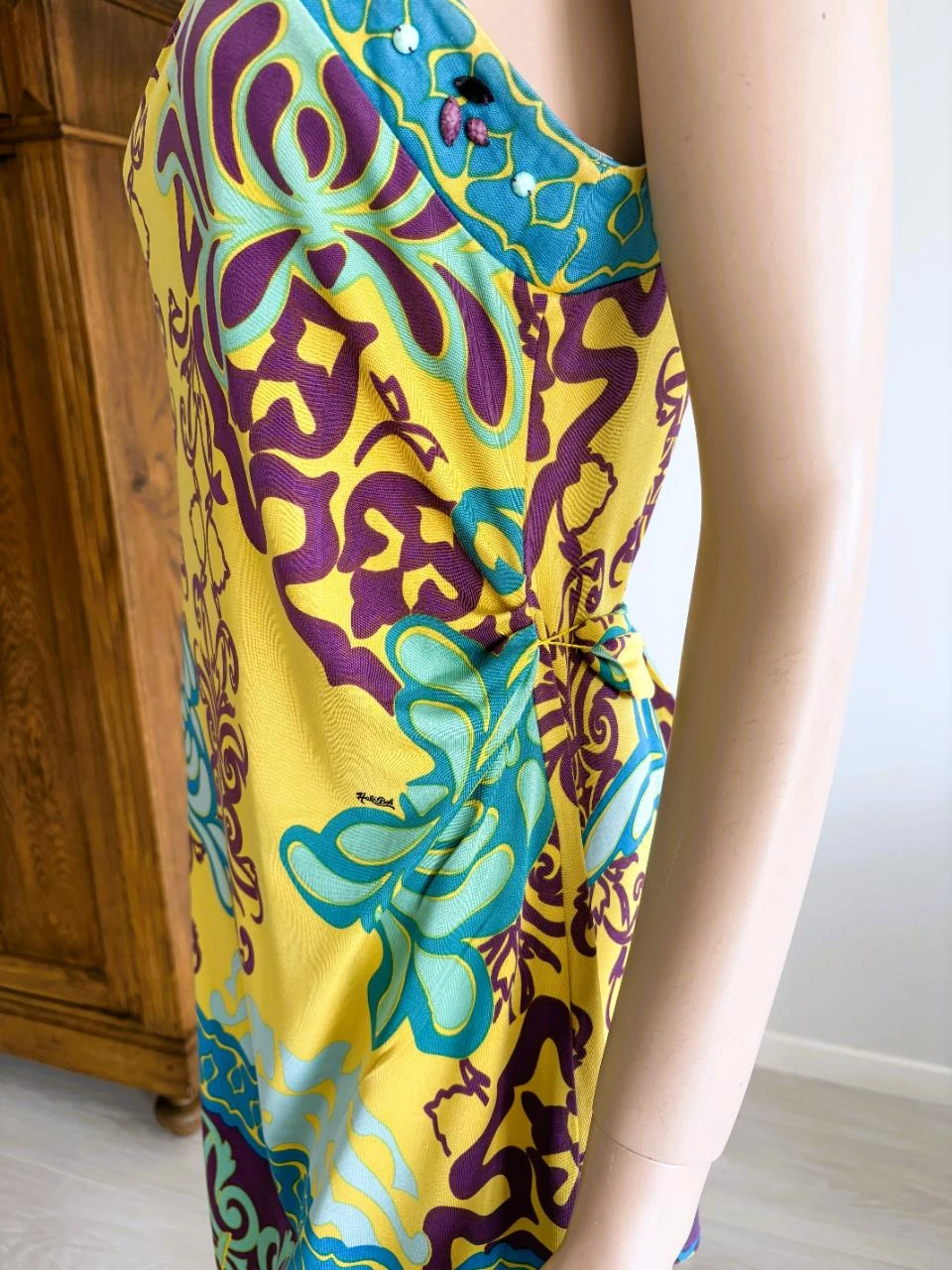 Halé Bob vestido de seda – M – pedrinhas & cinto – boho chic – photo 11